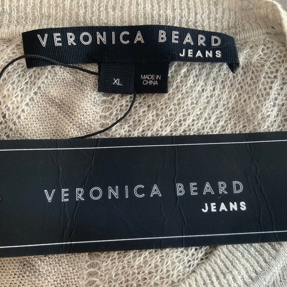 NWT $295 Veronica Beard Elina Crew Neck Sweater XL in Grey Melange - Picture 9 of 12